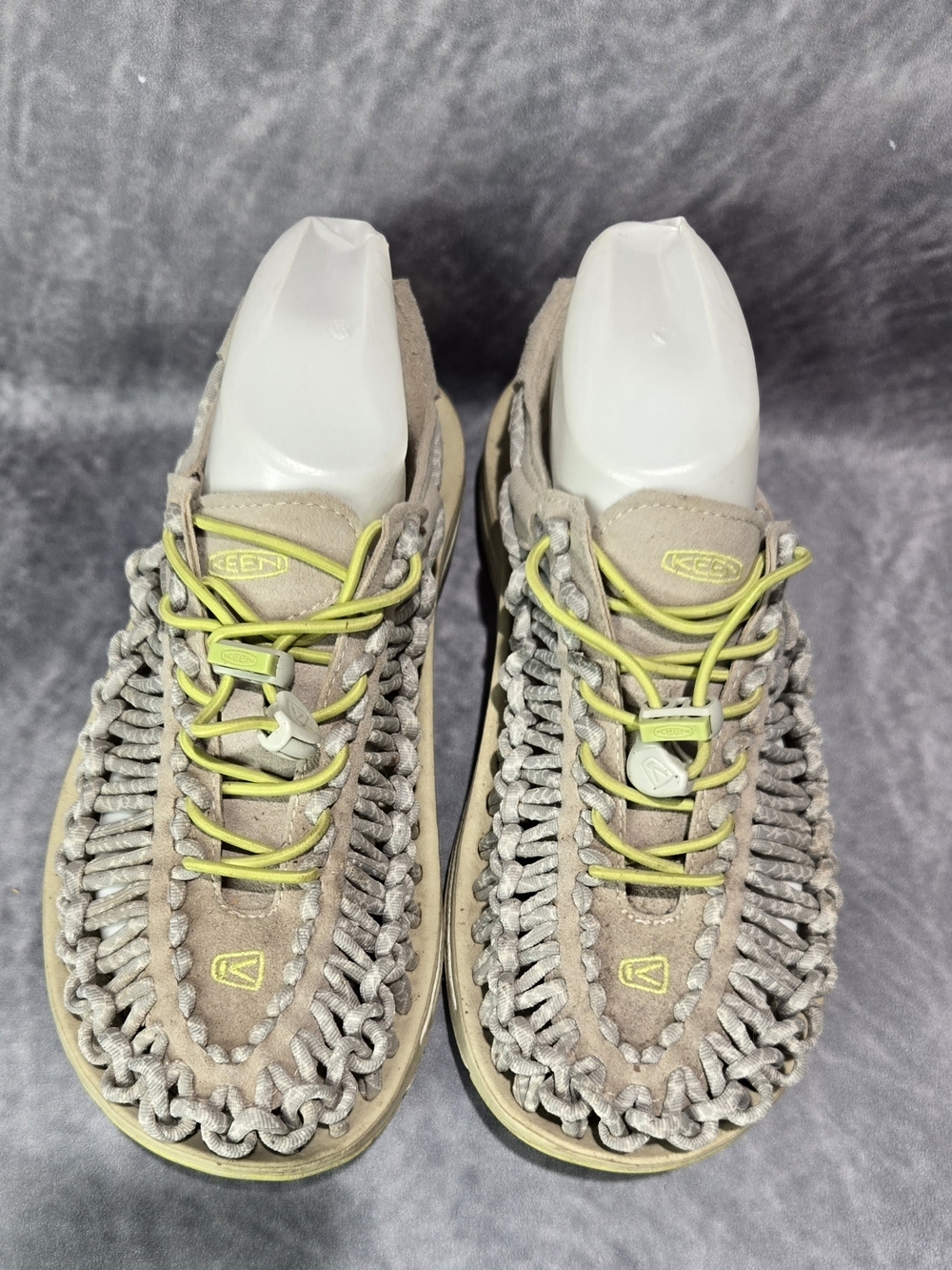 KEEN Women's Beige and Lime UNEEK Active Sandal-Sneaker